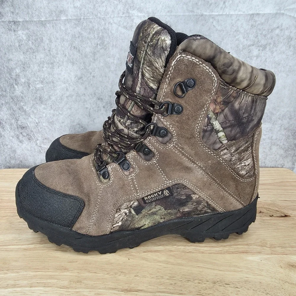 Rocky Boots Boys 6 M Brown Camo Hunting Waterproof 800G Insulated‎ Outdoors